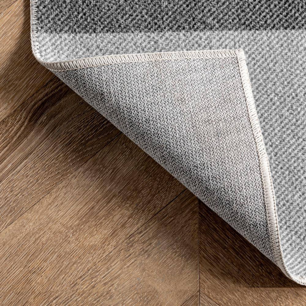Gray Buffalo Plaid Washable Rectangular Area Rug