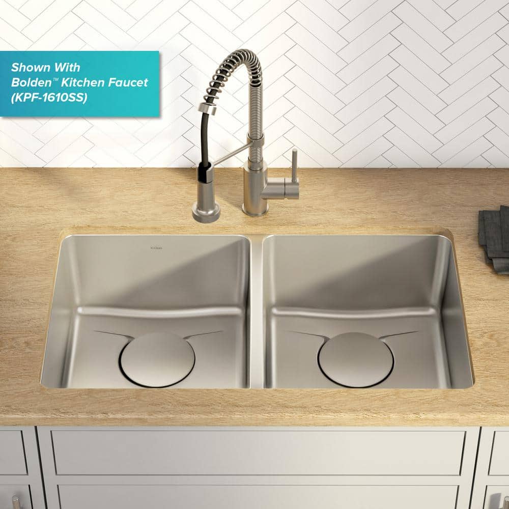 33-Inch Stainless Steel Undermount Double Bowl Kitchen Sink