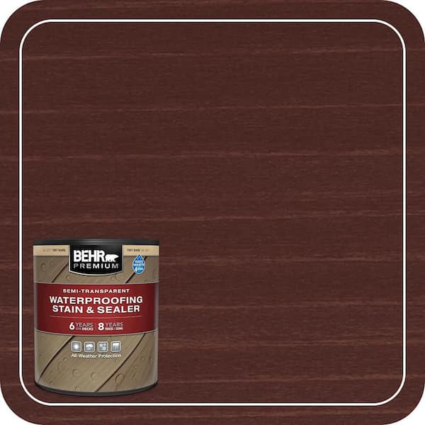 1 qt. #ST-106 Bordeaux Semi-Transparent Waterproofing Exterior Wood Stain and Sealer