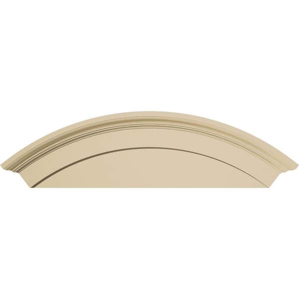 44 in. W x 14 in. H x 2-3/4 in. P Arched Signature Urethane Pediment, Primed Tan