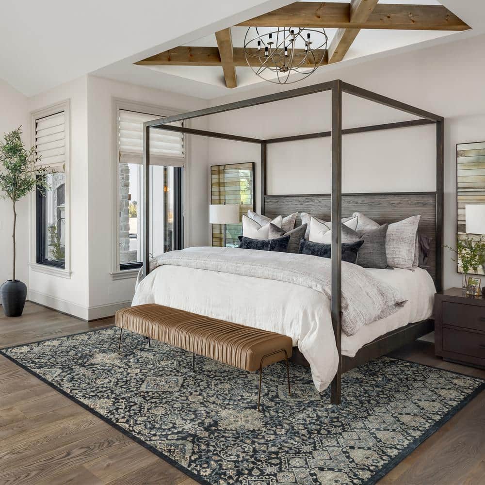 Tanis Anthrocite 5 ft. x 7 ft. Crystal Print Polyester Digital Printed Area Rug price history on PriceWatchPro