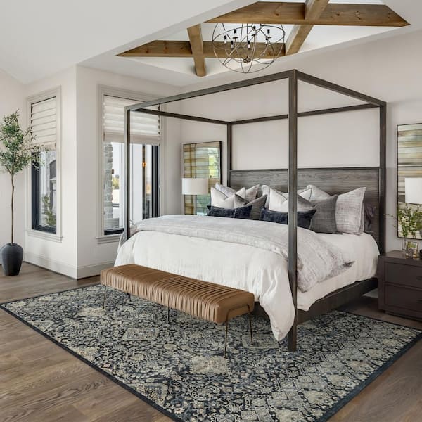 Gertmenian Tanis Anthrocite 6 ft. x 9 ft. Crystal Print Polyester Digital Printed Area Rug