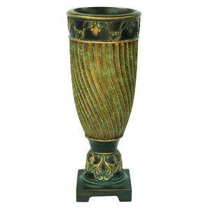 Neptune Green and Gold Polyresin Decorative Vase
