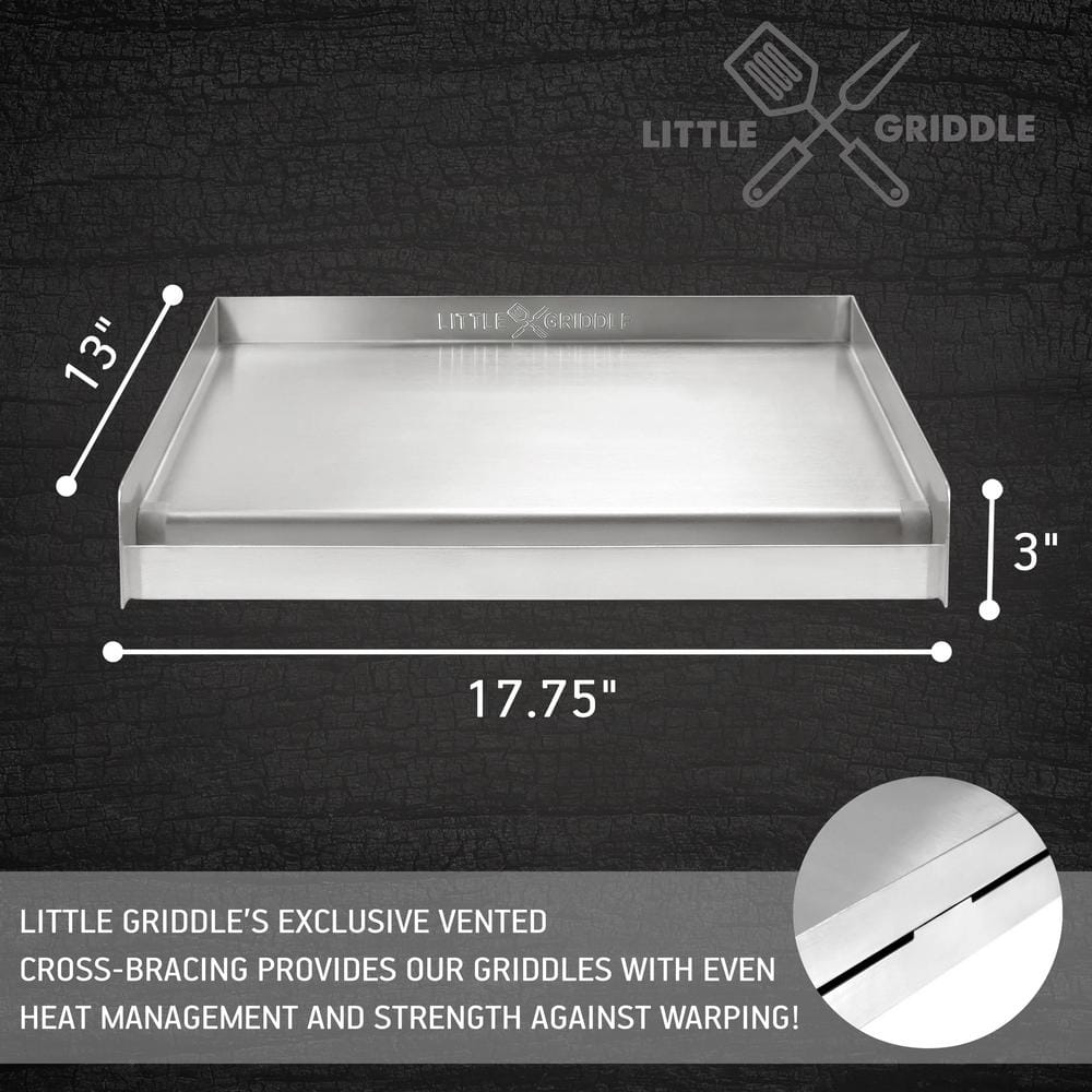 Universal Stainless Steel BBQ Griddle with Ventilated Cross-Bracing
