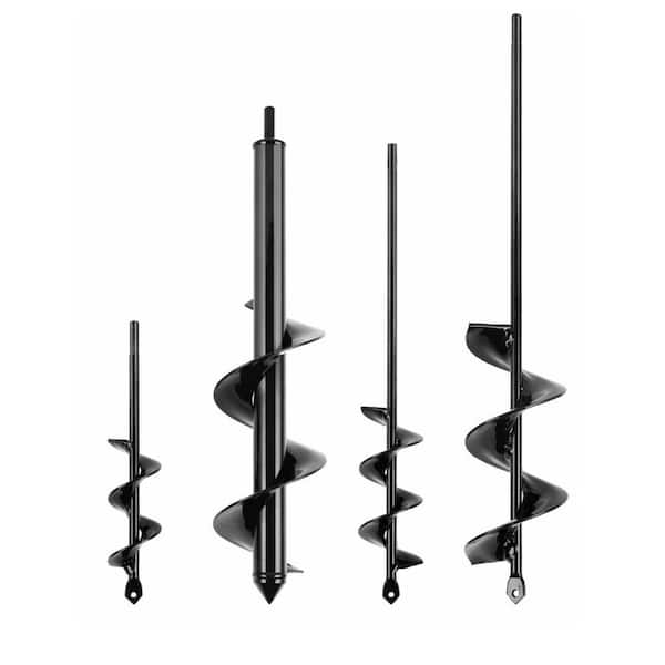 Auger Drill Bit for Planting Set of 4 Garden Spiral Drill Bits Bulb Planter Tool for 3/8 in. Hex Drill