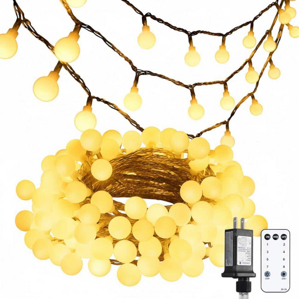Spring String Lights Plug In 100 LED Connectable String Lights, 33ft Warm White Christmas String ...