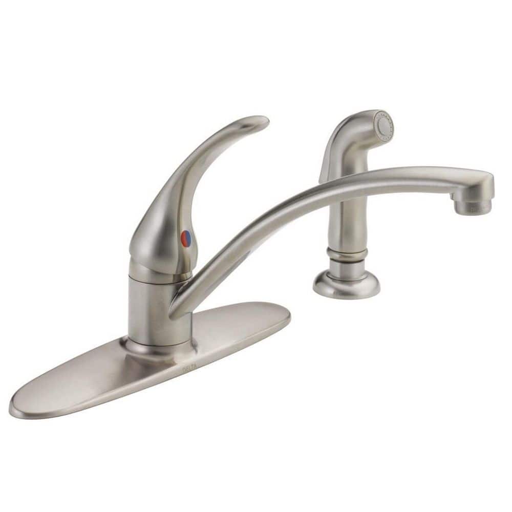 Stainless Steel Single-Handle Kitchen Faucet with Side Sprayer