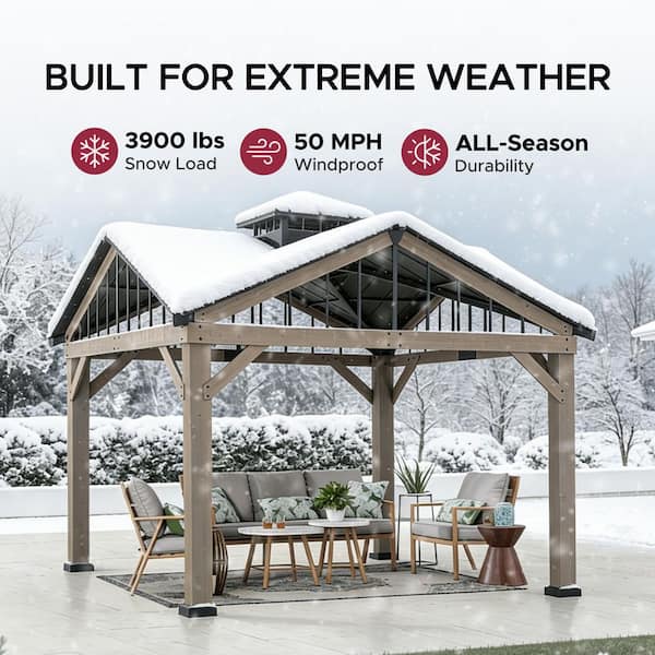 Sunjoy 12 ft. x 12 ft. Roanforth Gazebo A102002410 - The Home Depot