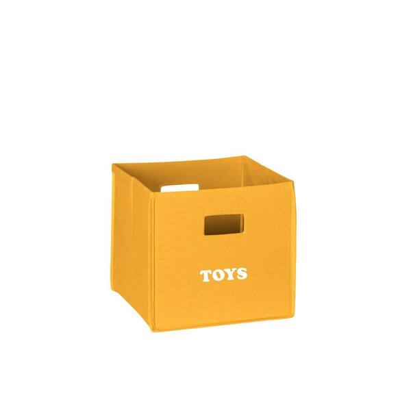 RiverRidge 10.5 in x 10 in. Folding Toys Storage Bin in Golden Yellow