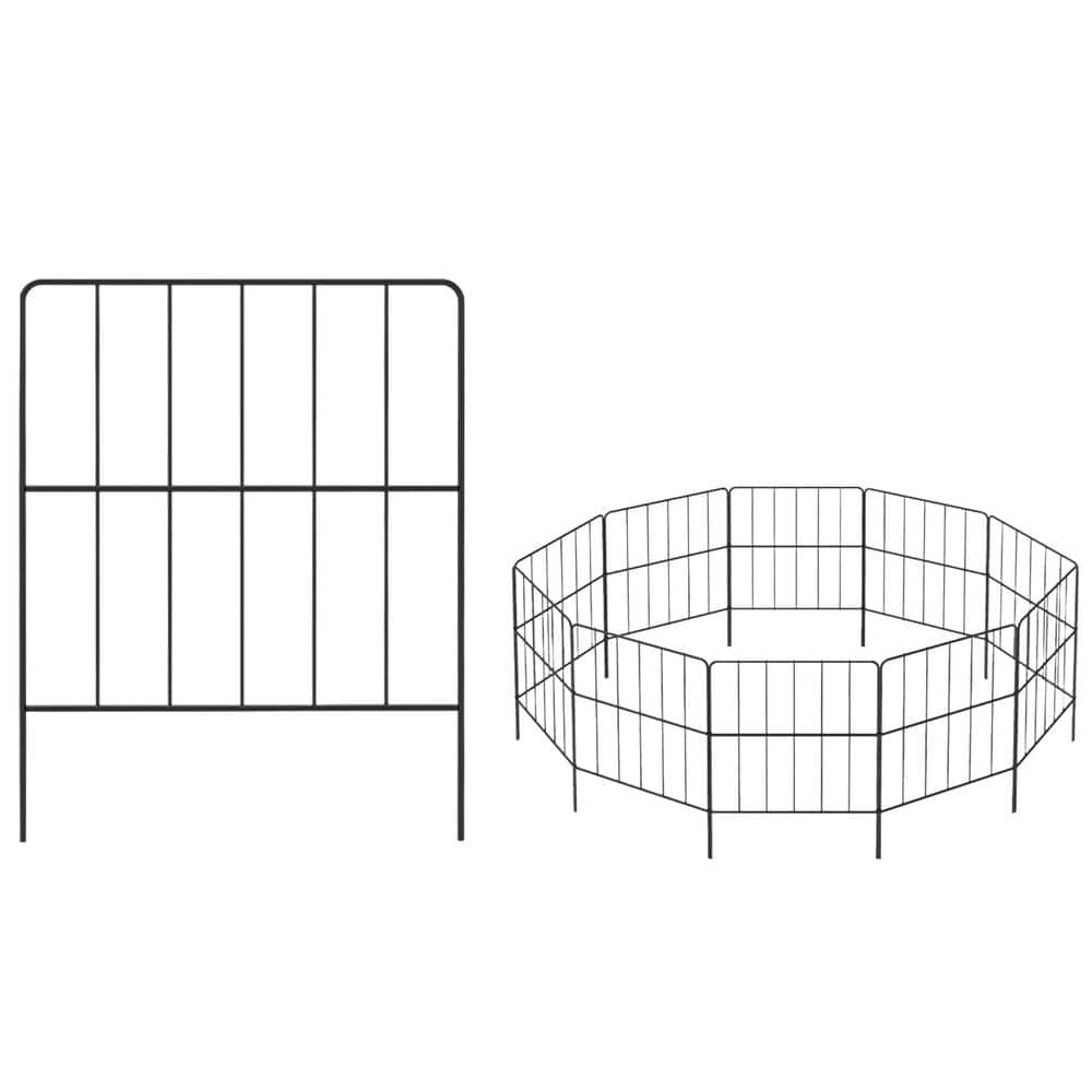 Oumilen 10 ft. L x 24 in. H Square Metal Garden Fence Rustproof Wire  Fencing Border Decorative (10-Pack Total) PL2109-A28 - The Home Depot