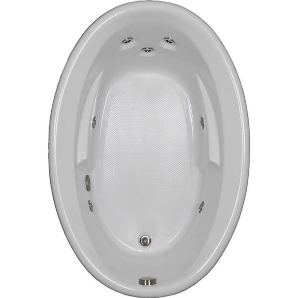 60 in. Oval Drop-in Whirlpool Bathtub in White 60 in. Oval Drop-in Whirlpool Bathtub in White