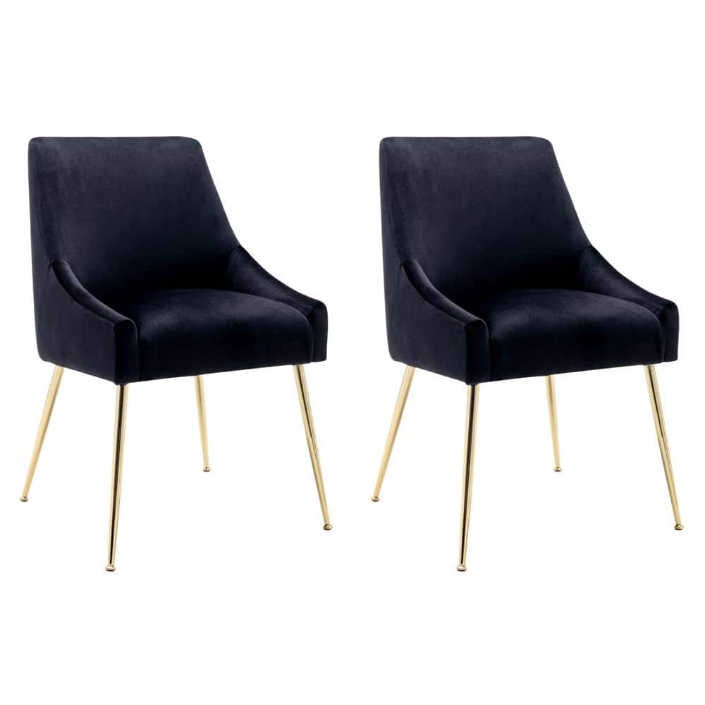 WESTIN OUTDOOR Trinity Black Upholstered Velvet Accent Chair with Metal