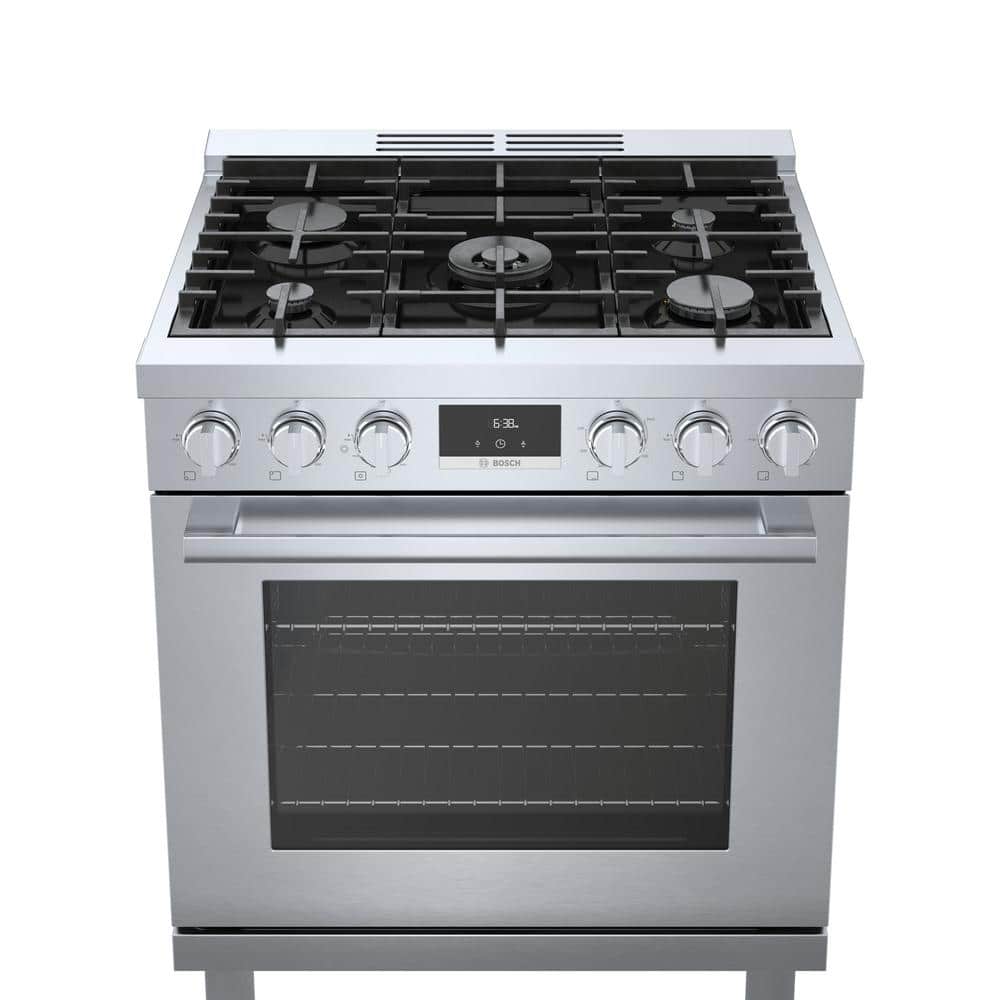 30" Stainless Steel Free-Standing Convection Gas Range