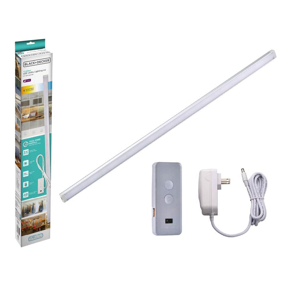 24 in. Plug-In Kit Adjustable Silver Integrated LED Linkable 1-Bar Tool-Free Under Cabinet Light price history on PriceWatchPro
