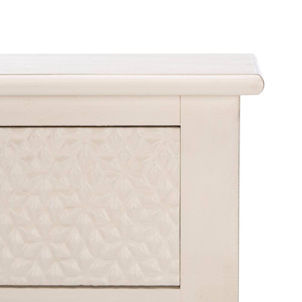 Distressed White 40" Modern Console Table with 2 Drawers