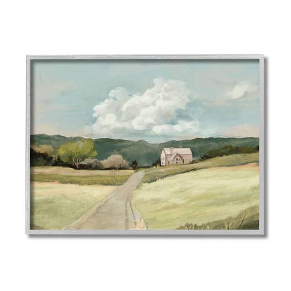 Stupell Industries "Road Leading Home Countryside Mountain Landscape" by Ziwei Li Framed Nature Wall Art Print 11 in. x 14 in.