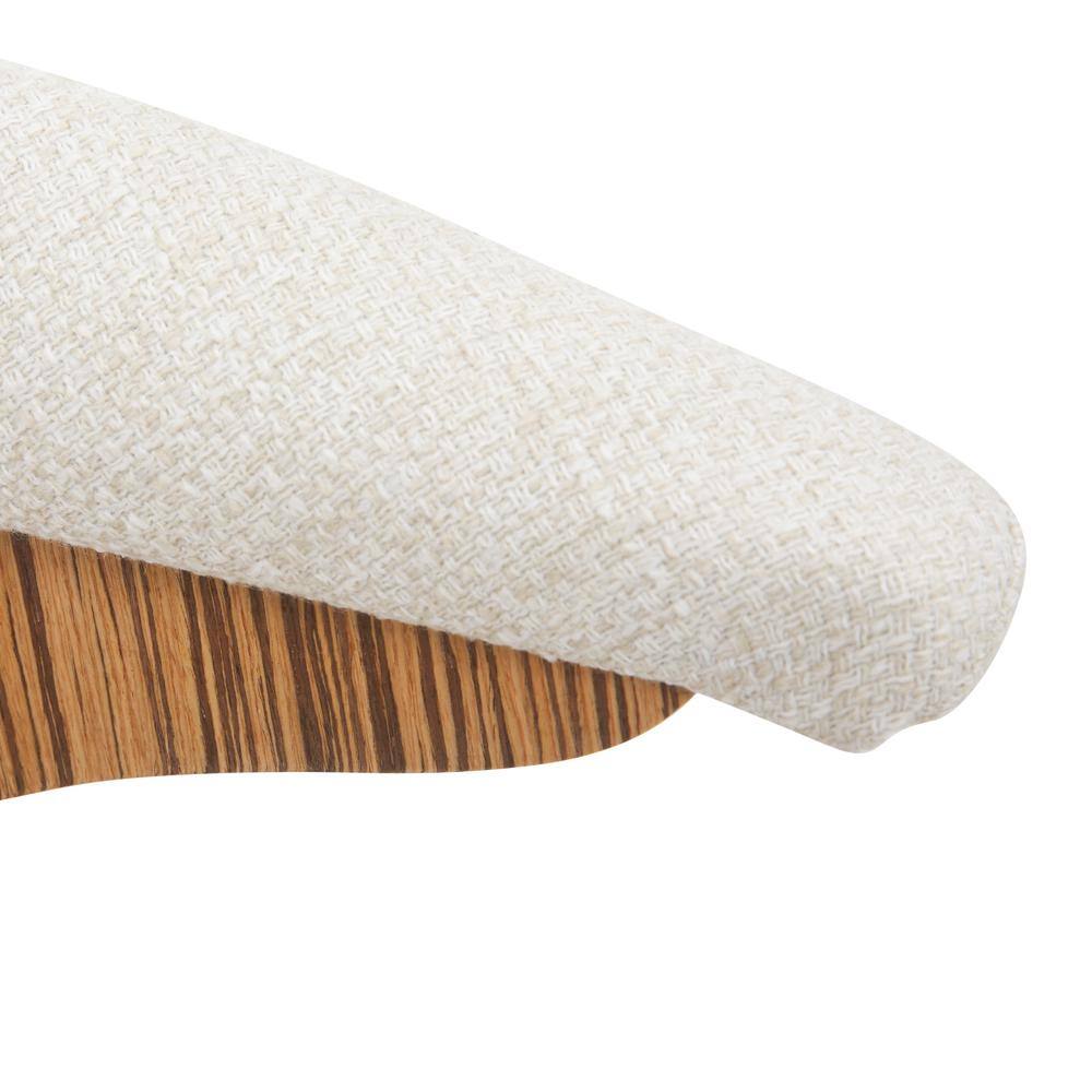 Gardenia Cream Zebra Wood Swivel Side Chair with Cutout Back