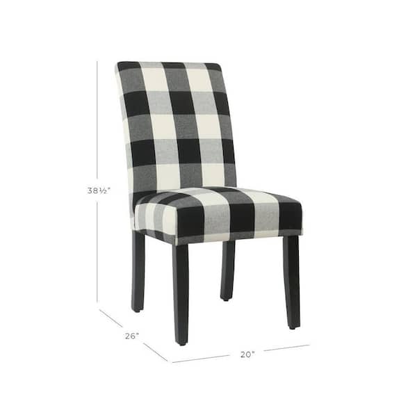 Homepop Parsons Buffalo Black Plaid, Black And White Buffalo Check Dining Room Chair Covers