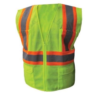 Size 4X-Large Lime ANSI Class 2 Poly Mesh Safety Vest