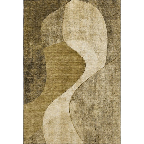 Addison Rugs Mayfield Premium Machine Washable Indoor/Outdoor Geometric AMF633 Brown 3 ft. x 5 ft. Area Rug