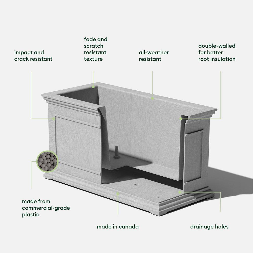 Brixton Estate 32" Polypropylene Gray Outdoor Planter