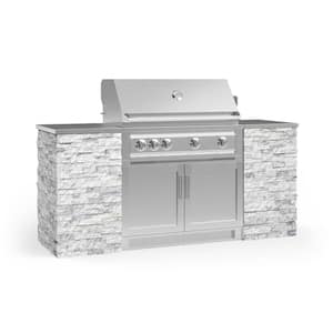 Signature Series 79.16 in. x 25.5 in. x 38.4 in. Natural Gas Outdoor Kitchen 6-Piece SS Cabinet Set with Grill