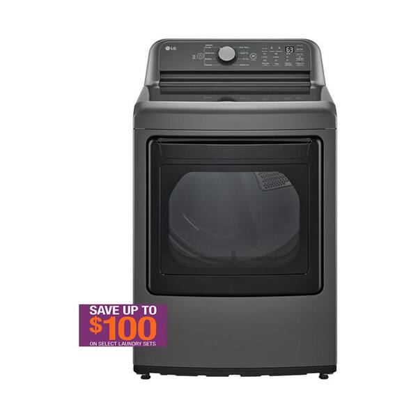 LG 7.3 cu. ft. Vented Gas Dryer in Middle Black with Sensor Dry