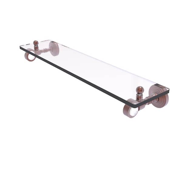 Pacific Grove Collection 22 in. W 3.2 in. H x 5.1 in. D Glass Rectangular Shelf in Copper