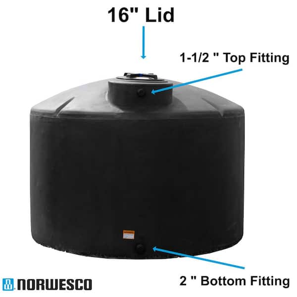 Norwesco 1550 Gallon Water Tank-Black 40627-DS - The Home Depot