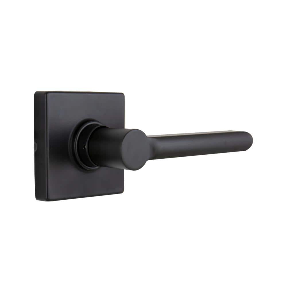 Tonebridge Matte Black Hall/Closet Door Lever with Square Rose