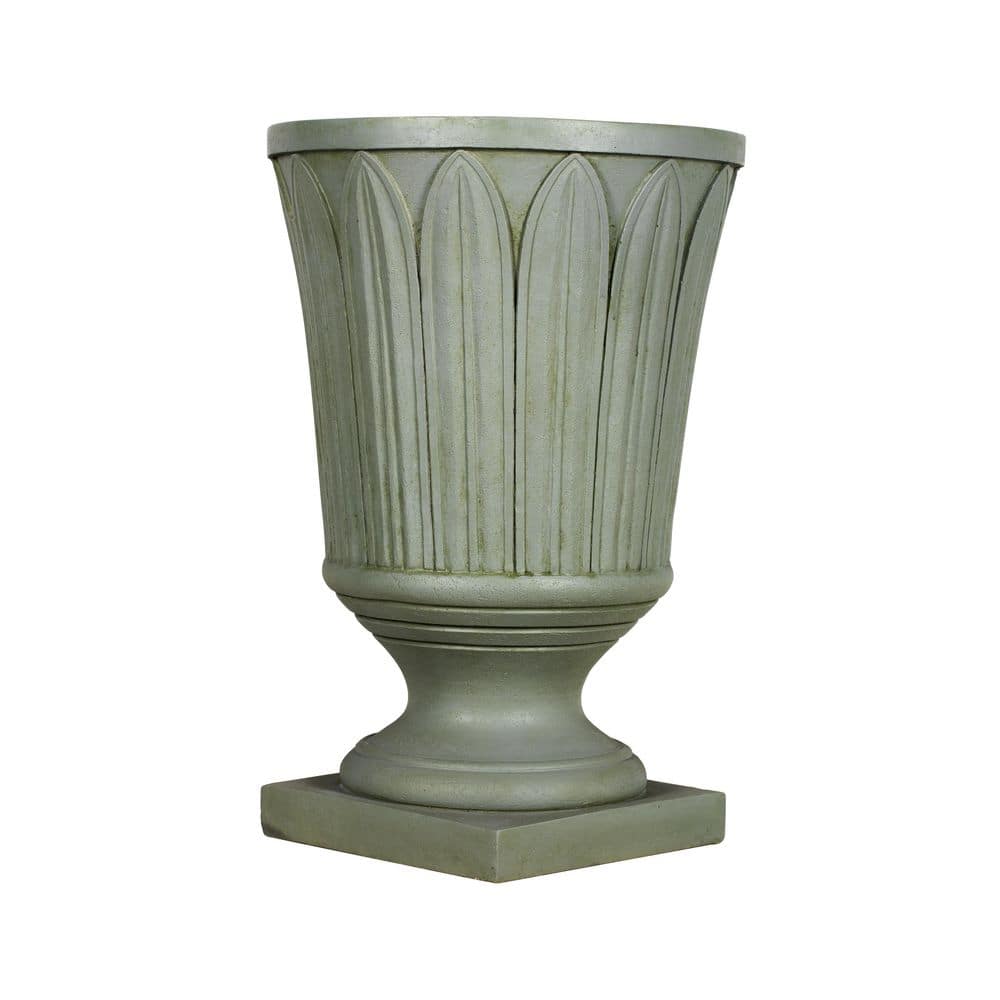 Altor 17.91 in. W x 22.44 in. H Antique Gray Concrete MGO Garden Embossed Leaf Pedestal Urn Planter price history on PriceWatchPro