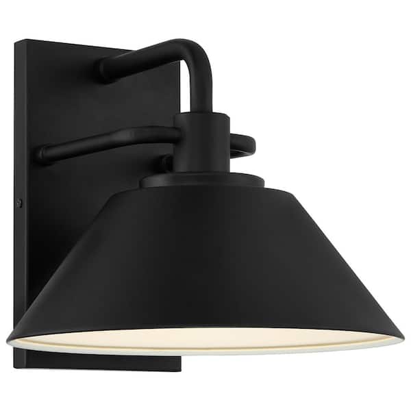1-Light Black LED Outdoor Wall Lantern Sconce (1-Pack)