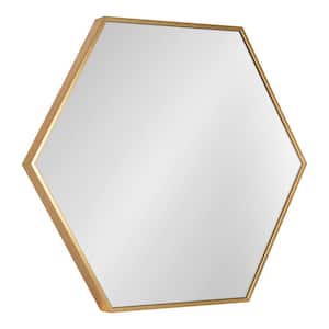 Kate and Laurel Rhodes 48 in. x 16 in. Classic Octagon Framed Gold Wall  Accent Mirror 218368 - The Home Depot