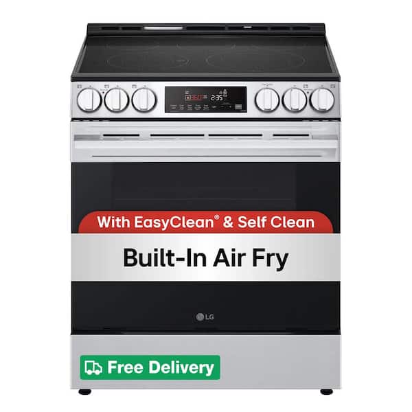 30 in. 6.3 cu. ft. Smart Electric Range with Fan Convection, Air Fry & EasyClean in PrintProof Stainless Steel