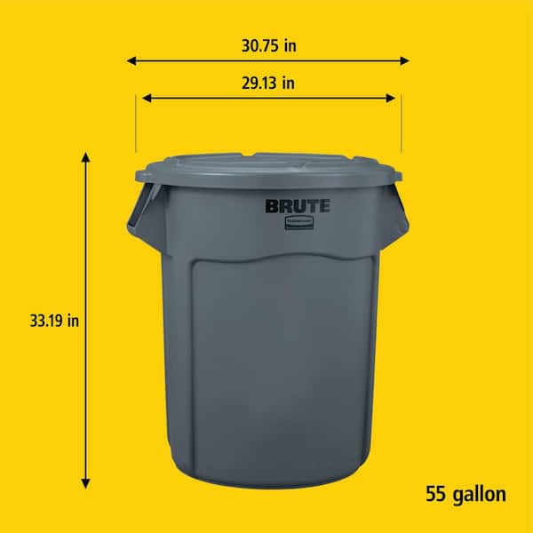 Rubbermaid Commercial Products BRUTE 20 Gal. Grey Vented