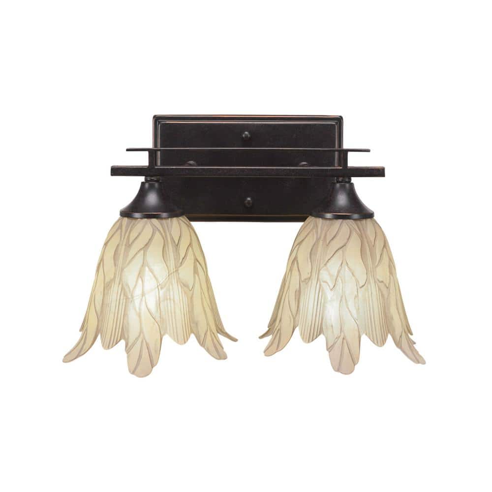 Ontario 16.25 in. 2-Light Dark Granite Vanity Light