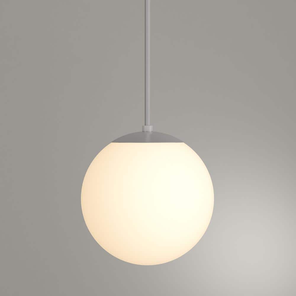 White Glass Globe Indoor/Outdoor Pendant Light