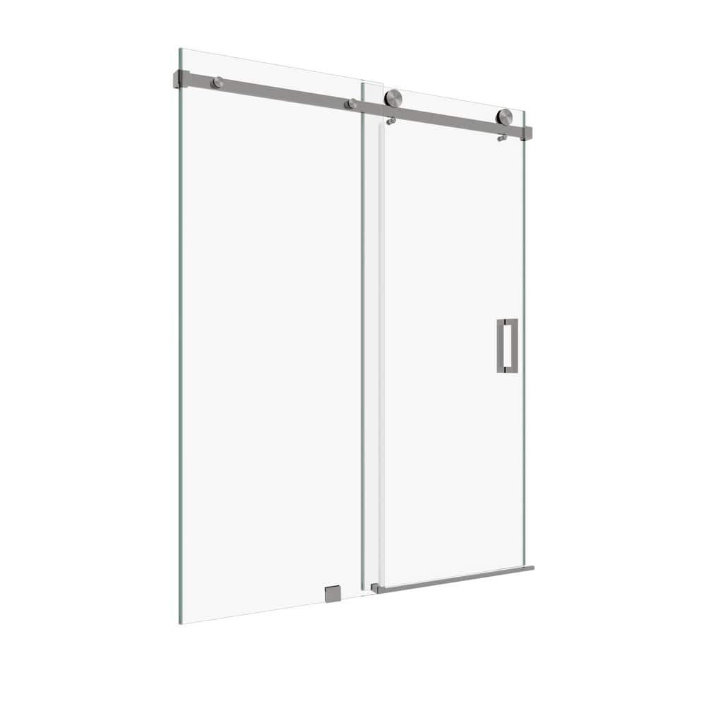 Serenity 60 in. W x 72 in. H Single Sliding Frameless Tub Door in Brushed Nickel with 3/8 in. Clear Glass price history on PriceWatchPro