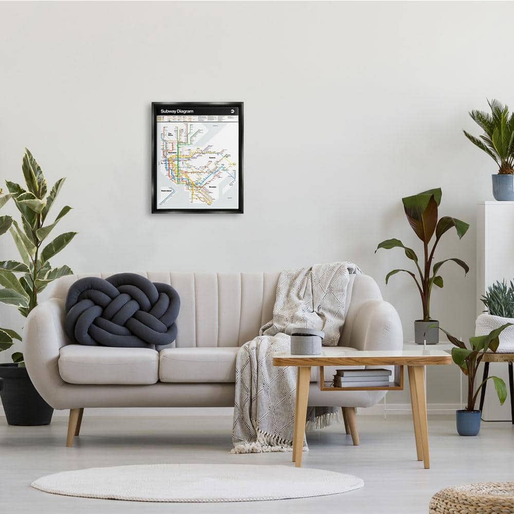 New York City Subway Map Framed Canvas Wall Art