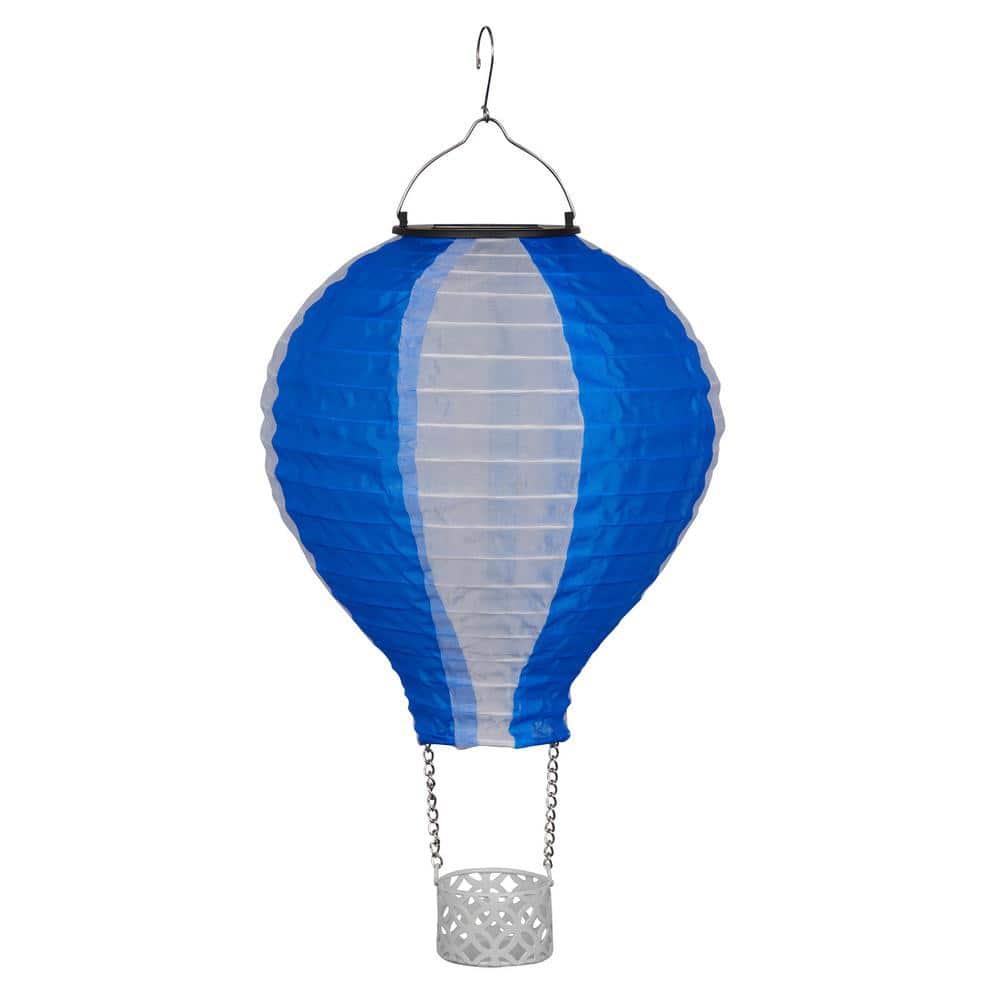 Solar Blue and White Hot Air Balloon LED Light