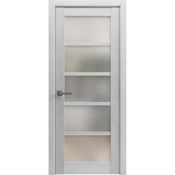 Sartodoors 36 in. x 84 in. 1 Panel Nordic White Finished Solid MDF Sliding Door with Hardware