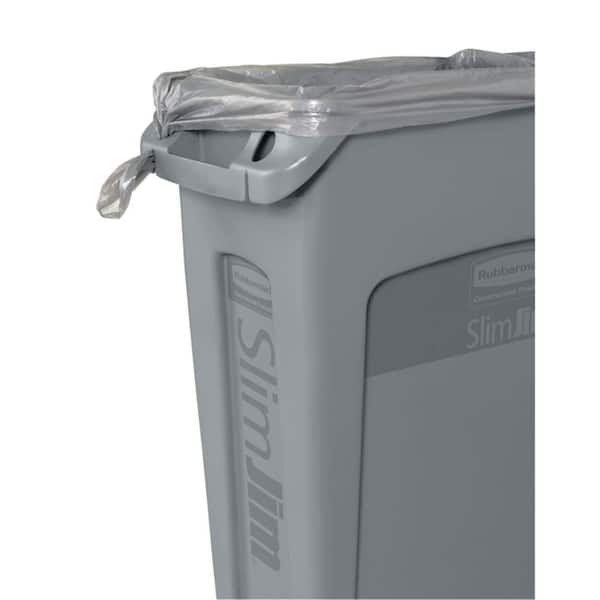 Rubbermaid Commercial Products Slim Jim 23 Gal. Gray Vented Trash Can  2001581 - The Home Depot