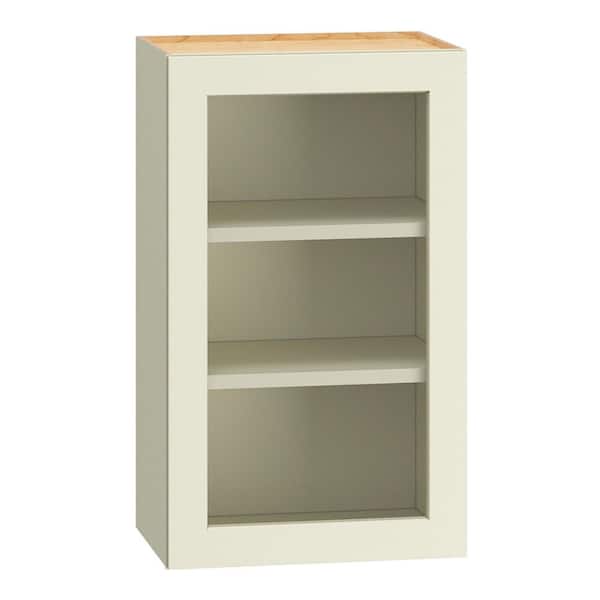 QuickShip Cottage 18 in. W x 12 in. D x 30 in. H Assembled Plywood Cut for Glass Specialty Wall Cabinet in Starlight