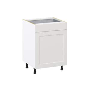 Littleton 24 in. W x 24 in. D x 34.5 in. H Painted Gray Shaker Assembled Base Kitchen Cabinet with a Drawer