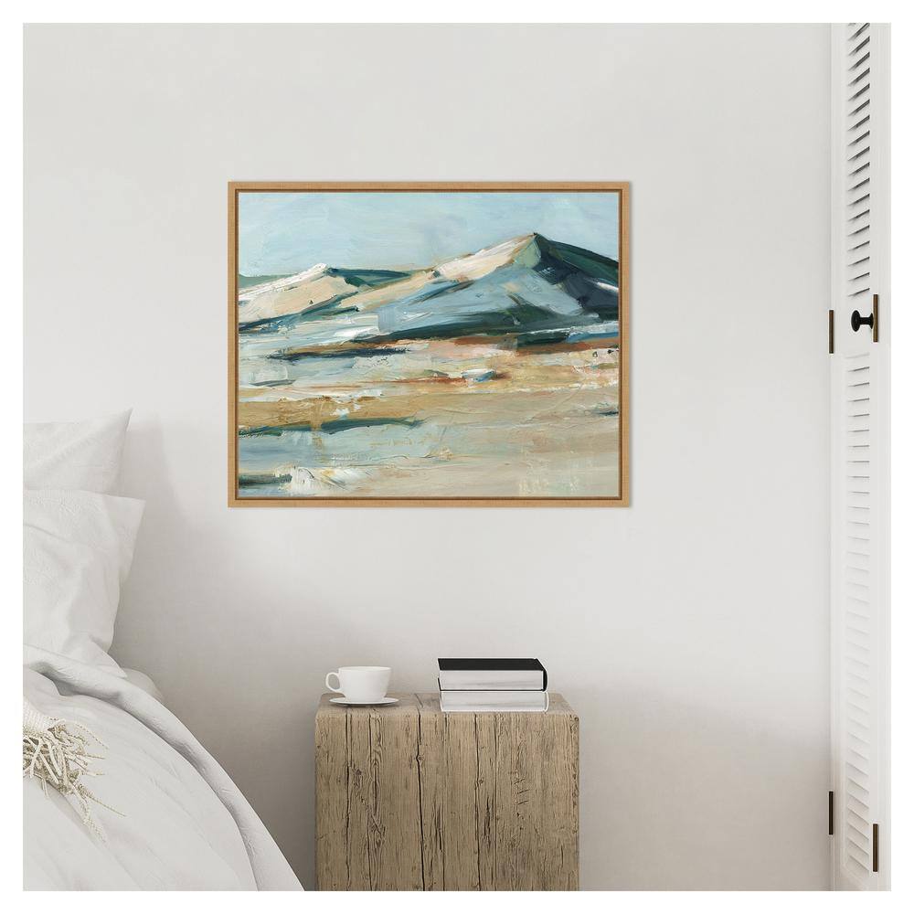 Spring Mountain View II Abstract Landscape Canvas Print with Maple Frame