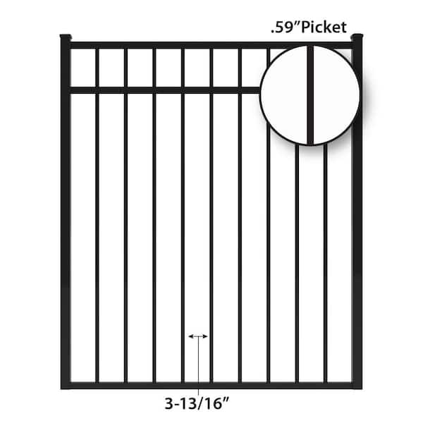 FORGERIGHT 10 in. Black Aluminum Fence Magnetic Protector Gate Latch