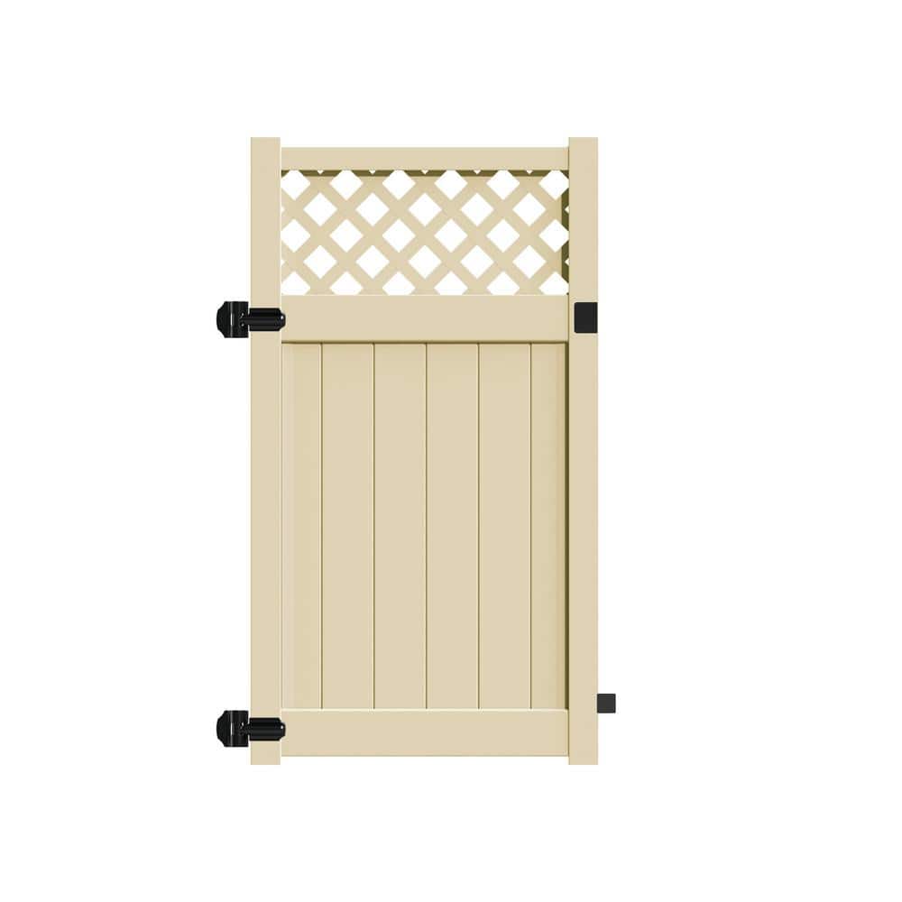 Barrette Outdoor Living Valley 4 ft. W x 6 ft. H Sand Vinyl Un-Assembled Fence Gate