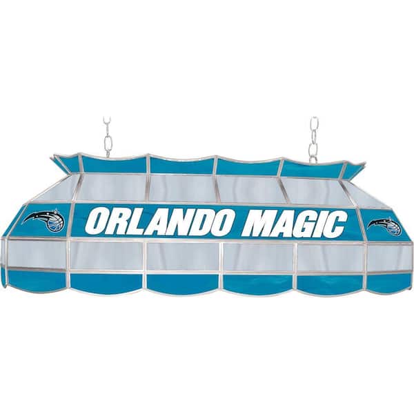 Trademark Global NBA Orlando Magic NBA 3-Light Stained Glass Hanging Tiffany Lamp