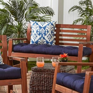 Solid Navy Rectangle Outdoor Bench Cushion