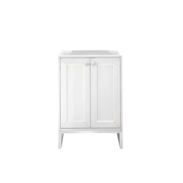 James Martin Vanities Chianti 23.6 in. W x 18.1 in. D x 33.5 in. H Single Bath Vanity Cabinet without Top in Glossy White